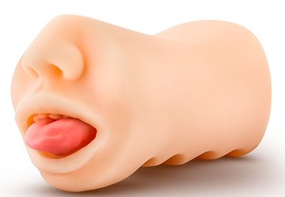 Телесный мастурбатор-ротик с язычком Oral Anne - Blush Novelties - в Жуковском купить с доставкой