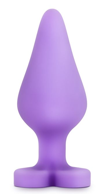 Фиолетовая анальная пробка Naughty Candy Heart Do Me Now - 8,9 см. - Blush Novelties - купить с доставкой в Жуковском