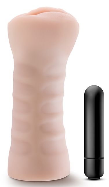 Телесный мастурбатор-вагина с вибропулей Ashley - Blush Novelties - в Жуковском купить с доставкой