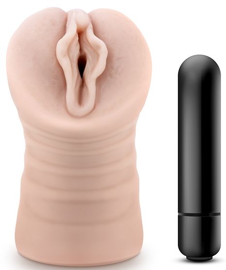 Телесный мастурбатор-вагина с вибропулей Ashley - Blush Novelties - в Жуковском купить с доставкой