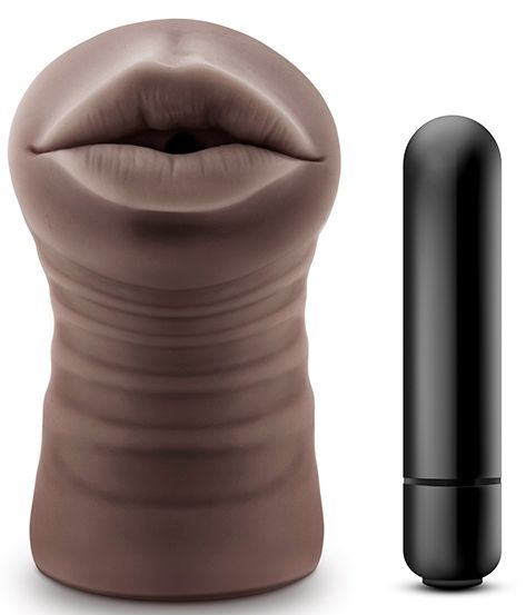 Коричневый мастурбатор-ротик Heather - Blush Novelties - в Жуковском купить с доставкой