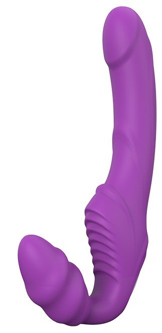 Фиолетовый безремневой вибрострапон DOUBLE DIPPER - Dream Toys - купить с доставкой в Жуковском