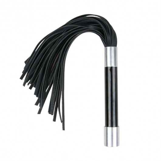 Черная плеть Easytoys Flogger With Metal Grip - 38 см. - Easy toys - купить с доставкой в Жуковском