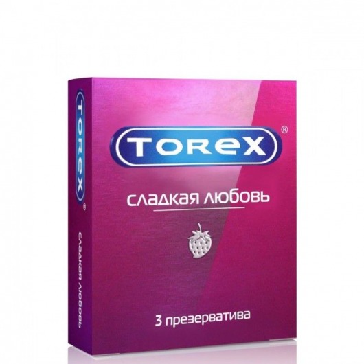 Презервативы Torex  Сладкая любовь  с ароматом клубники - 3 шт. - Torex - купить с доставкой в Жуковском