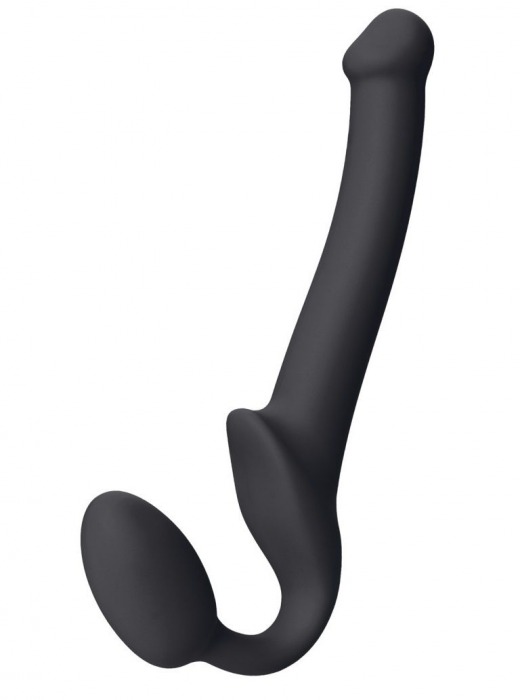 Черный безремневой страпон Silicone Bendable Strap-On S - Strap-on-me - купить с доставкой в Жуковском