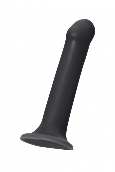 Черный фаллос на присоске Silicone Bendable Dildo L - 19 см. - Strap-on-me - купить с доставкой в Жуковском