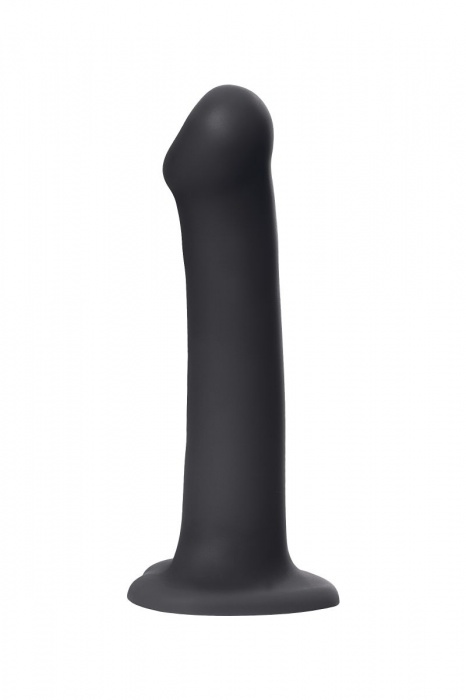 Черный фаллос на присоске Silicone Bendable Dildo L - 19 см. - Strap-on-me - купить с доставкой в Жуковском