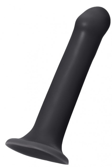 Черный фаллос на присоске Silicone Bendable Dildo L - 19 см. - Strap-on-me - купить с доставкой в Жуковском