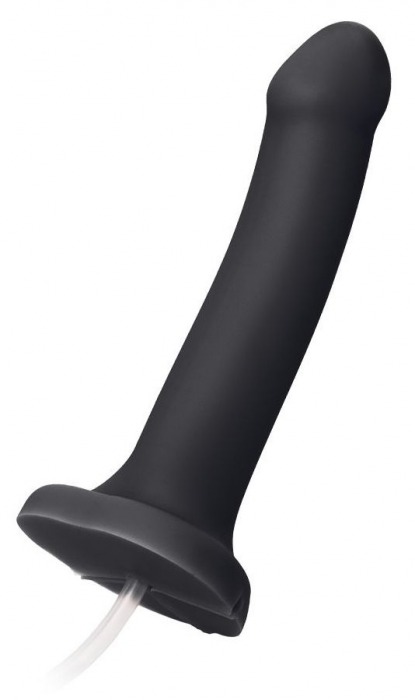 Черный фаллос с имитацией эякуляции Silicon Cum Dildo L - 19,6 см. - Strap-on-me - купить с доставкой в Жуковском