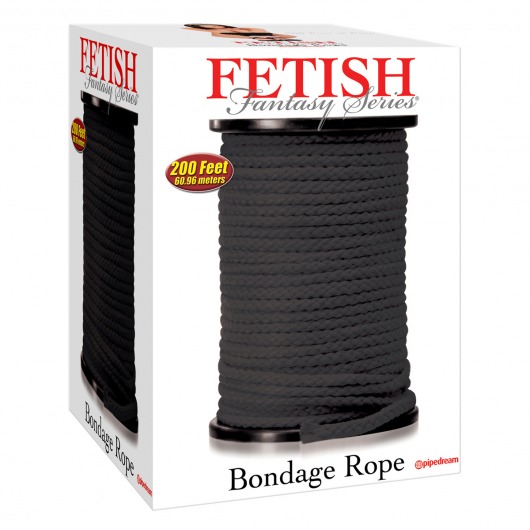 Черная веревка для связывания Bondage Rope - 60,9 м. - Pipedream - купить с доставкой в Жуковском