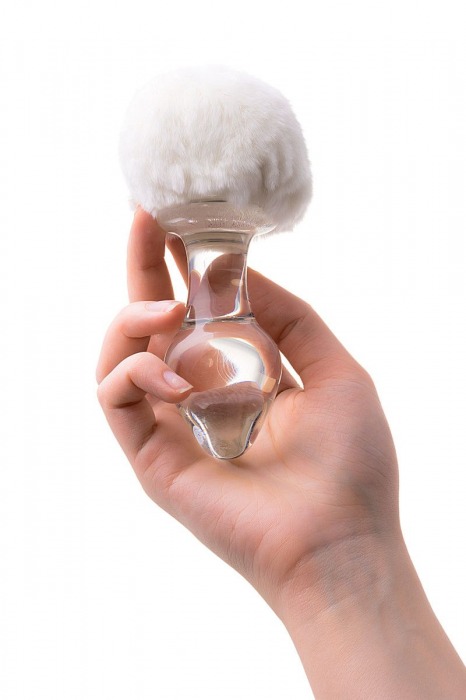 Стеклянная анальная втулка с хвостиком - 9,5 см. - Sexus - купить с доставкой в Жуковском