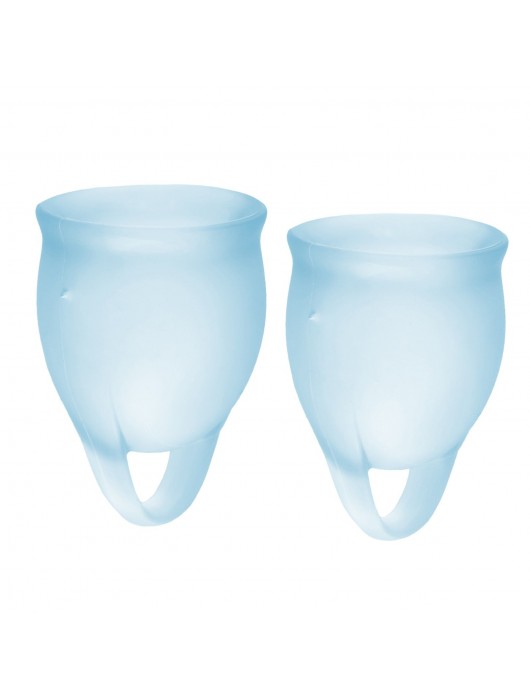 Набор голубых менструальных чаш Feel confident Menstrual Cup - Satisfyer - купить с доставкой в Жуковском