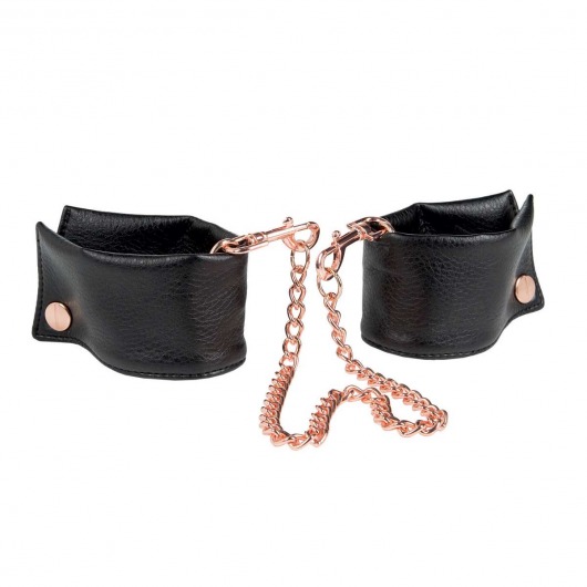 Черные мягкие наручники Entice French Cuffs с цепью - California Exotic Novelties - купить с доставкой в Жуковском