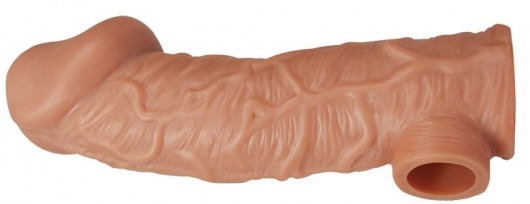 Телесная насадка на фаллос с отверстием для мошонки EXTREME SLEEVE - 17,6 см. - KOKOS - в Жуковском купить с доставкой