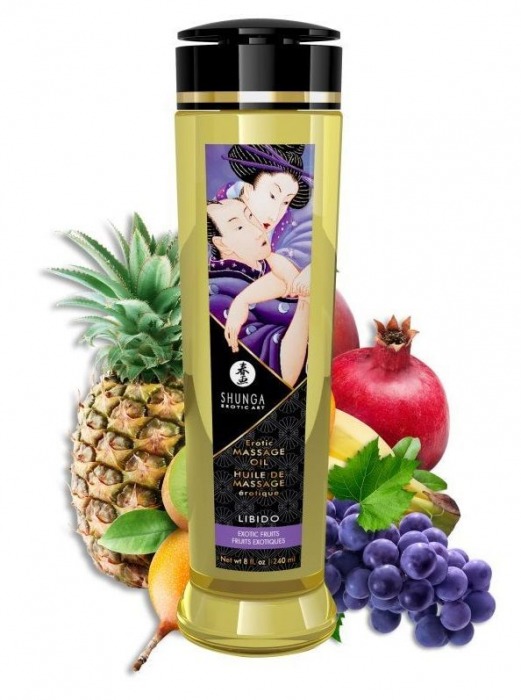 Массажное масло Libido Exotic Fruits с ароматом экзотических фруктов - 240 мл. - Shunga - купить с доставкой в Жуковском