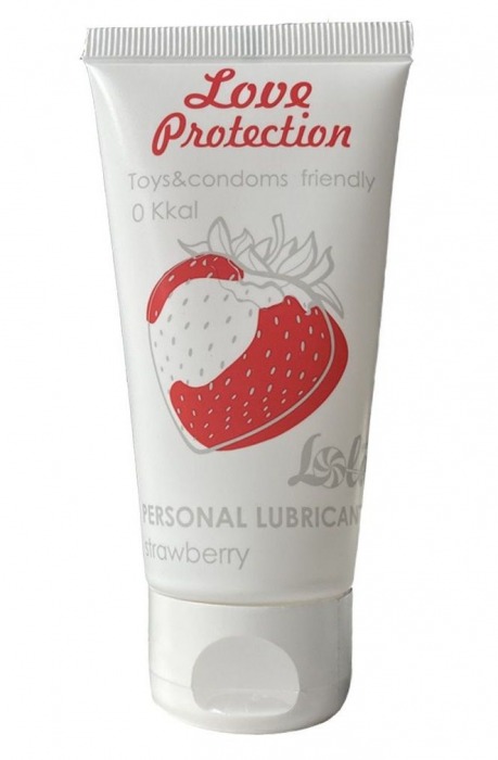 Лубрикант на водной основе с ароматом малины Love Protection Strawberry - 50 мл. - Lola Games - купить с доставкой в Жуковском