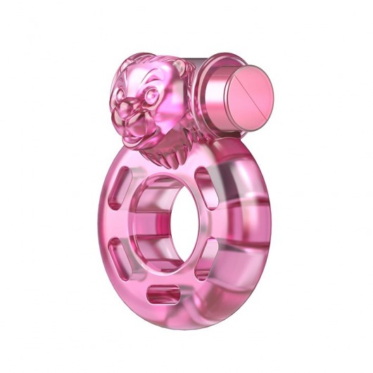 Розовое эрекционное виброкольцо Pink Bear - Baile - в Жуковском купить с доставкой