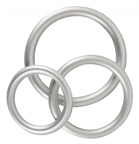 Набор из 3 эрекционных колец под металл Metallic Silicone Cock Ring Set - Orion - в Жуковском купить с доставкой