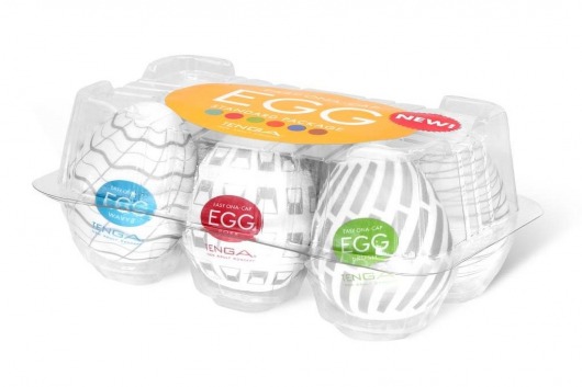 Набор из 6 мастурбаторов Tenga EGG Easy Beat с различным рельефом - Tenga - в Жуковском купить с доставкой