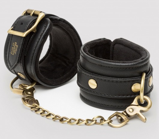 Черные наручники Bound to You Faux Leather Wrist Cuffs - Fifty Shades of Grey - купить с доставкой в Жуковском