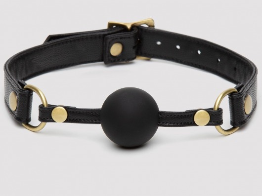 Черный кляп-шар Bound to You Faux Leather Ball Gag - Fifty Shades of Grey - купить с доставкой в Жуковском
