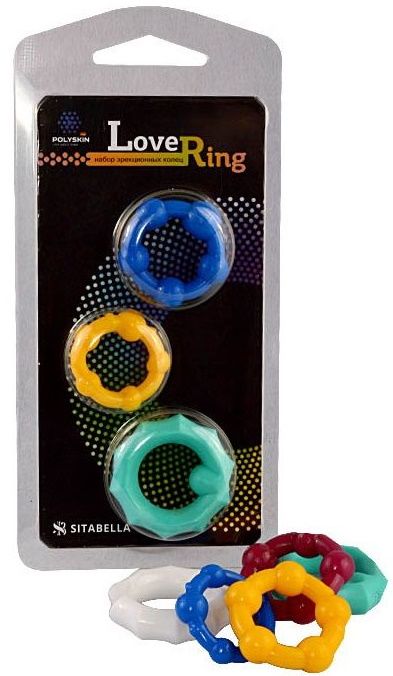 Набор из 3 цветных эрекционных колец Love Ring - Sitabella - в Жуковском купить с доставкой