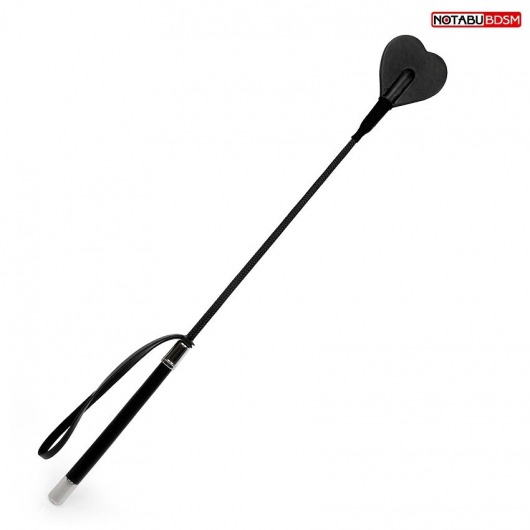 Черный стек с наконечником-сердечком - 54 см. - Notabu - купить с доставкой в Жуковском