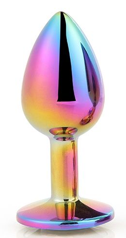 Голографическая анальная втулка с радужным кристаллом - 7,1 см. - Dream Toys - купить с доставкой в Жуковском