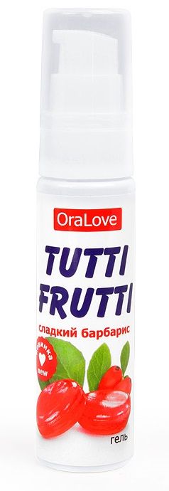Гель-смазка Tutti-frutti со вкусом барбариса - 30 гр. - Биоритм - купить с доставкой в Жуковском