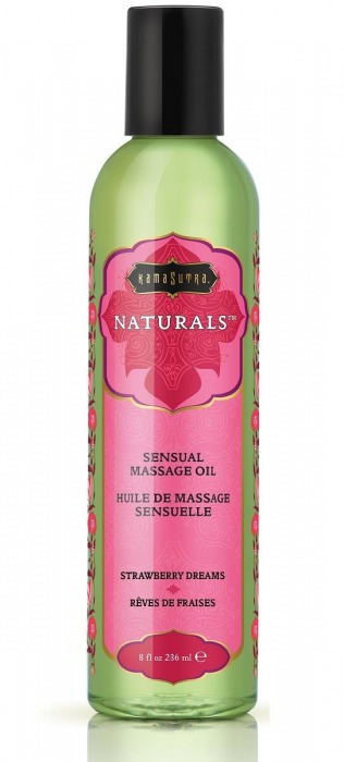 Массажное масло Naturals Strawberry Dreams с ароматом клубники - 236 мл. - Kama Sutra - купить с доставкой в Жуковском