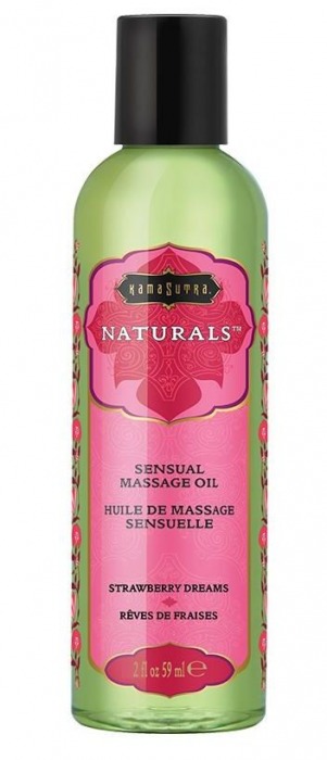 Массажное масло Naturals Strawberry Dreams с ароматом клубники - 59 мл. - Kama Sutra - купить с доставкой в Жуковском