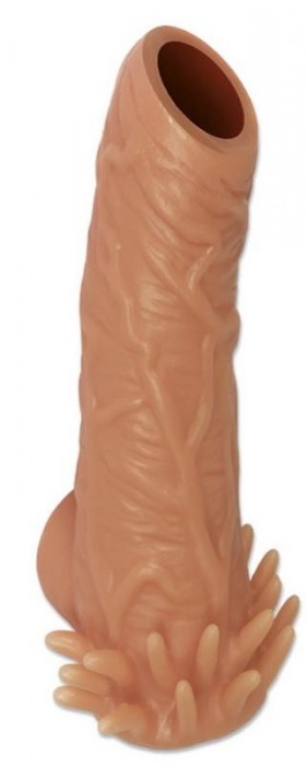 Телесная насадка с усиками и открытой головкой Nude Sleeve L - 14 см. - KOKOS - в Жуковском купить с доставкой