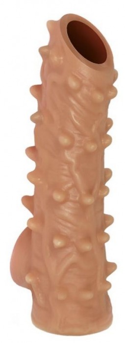 Телесная насадка с шипами и открытой головкой Nude Sleeve L - 14 см. - KOKOS - в Жуковском купить с доставкой