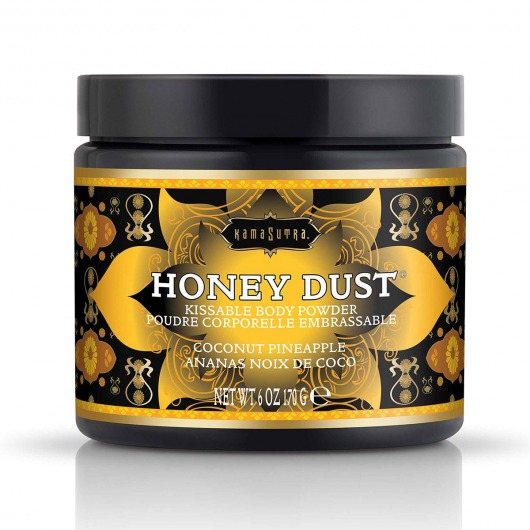 Пудра для тела Honey Dust Body Powder с ароматом кокоса и ананаса - 170 гр. - Kama Sutra - купить с доставкой в Жуковском