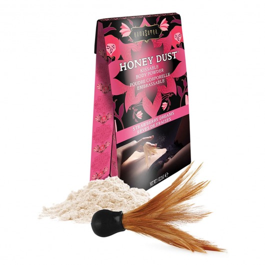Пудра для тела Honey Dust Body Powder с ароматом клубники - 28 гр. - Kama Sutra - купить с доставкой в Жуковском