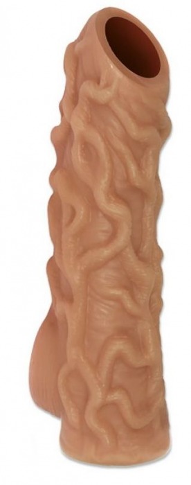 Телесная насадка с венками и открытой головкой Nude Sleeve S - 10 см. - KOKOS - в Жуковском купить с доставкой