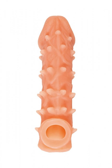 Телесная закрытая насадка с пупырышками Cock Sleeve Size M - 15,6 см. - KOKOS - в Жуковском купить с доставкой