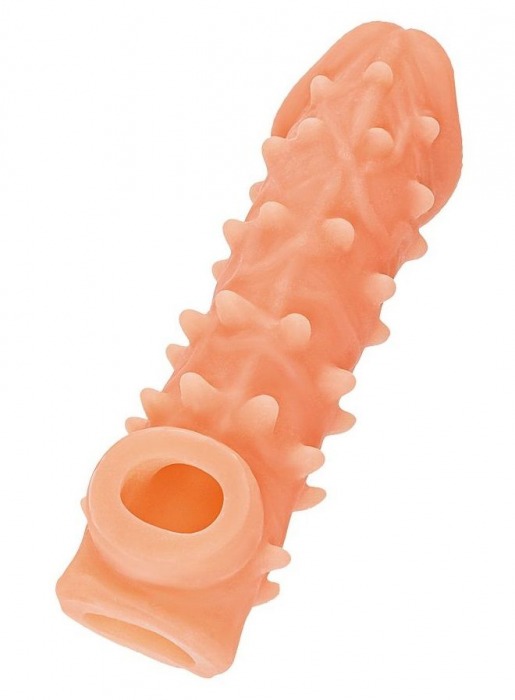 Телесная закрытая насадка с пупырышками Cock Sleeve Size L - 17,6 см. - KOKOS - в Жуковском купить с доставкой