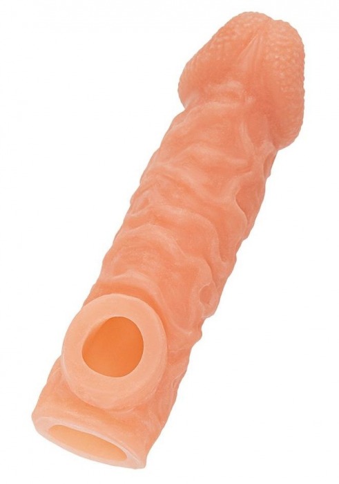 Телесная закрытая насадка с шершавой головкой Cock Sleeve Size M - 15,6 см. - KOKOS - в Жуковском купить с доставкой