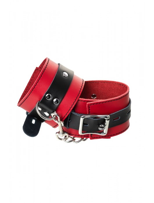 Красно-черные оковы на ноги из кожи - ToyFa - купить с доставкой в Жуковском