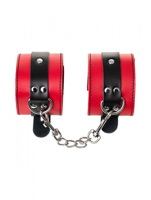Красно-черные оковы на ноги из кожи - ToyFa - купить с доставкой в Жуковском