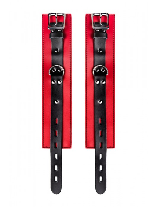 Красно-черные оковы на ноги из кожи - ToyFa - купить с доставкой в Жуковском