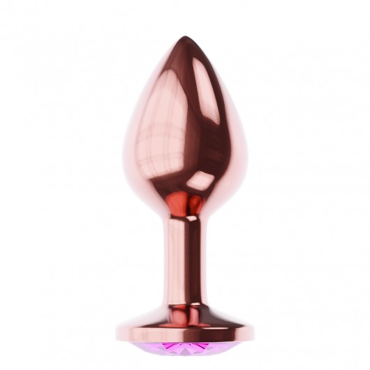 Пробка цвета розового золота с лиловым кристаллом Diamond Quartz Shine L - 8,3 см. - Lola Games - купить с доставкой в Жуковском