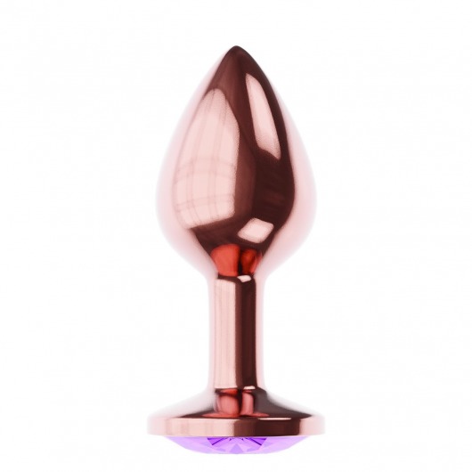 Пробка цвета розового золота с фиолетовым кристаллом Diamond Amethyst Shine L - 8,3 см. - Lola Games - купить с доставкой в Жуковском