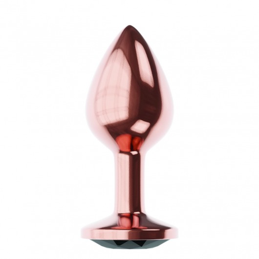 Пробка цвета розового золота с черным кристаллом Diamond Jet Shine L - 8,3 см. - Lola Games - купить с доставкой в Жуковском