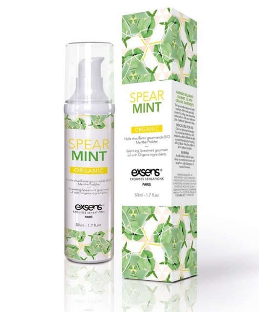 Разогревающее массажное масло Gourmet Spearmint Organic с органическими ингредиентами - 50 мл. - Exsens - купить с доставкой в Жуковском