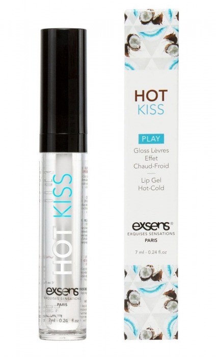 Блеск для губ Hot Kiss Coconut с ароматом кокоса - 7 мл. - Exsens - купить с доставкой в Жуковском