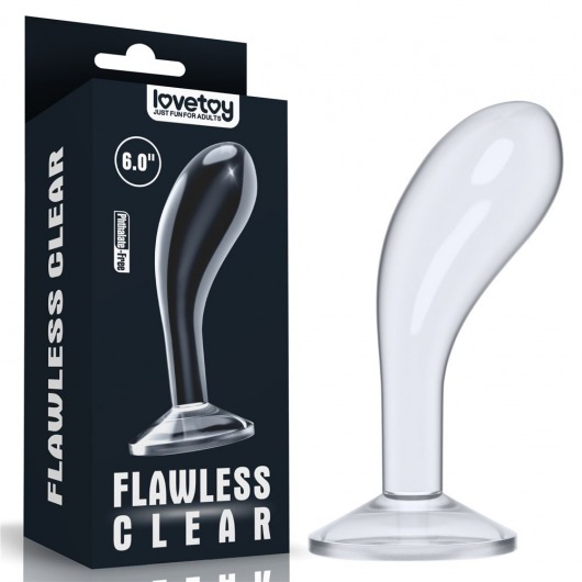 Прозрачный стимулятор простаты Flawless Clear Prostate Plug - 15 см. - Lovetoy - в Жуковском купить с доставкой