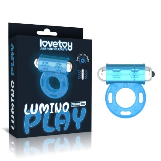 Голубое, светящееся в темноте эрекционное виброкольцо Lumino Play Vibrating Penis Ring - Lovetoy - в Жуковском купить с доставкой