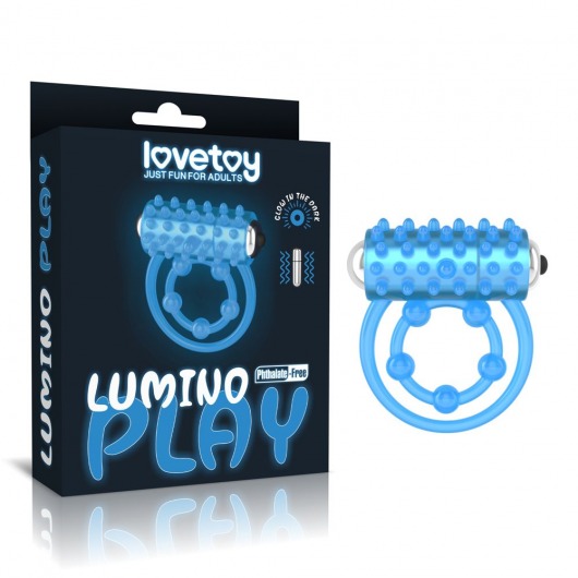Голубое, светящееся в темноте виброкольцо Lumino Play Vibrating Penis Ring - Lovetoy - в Жуковском купить с доставкой